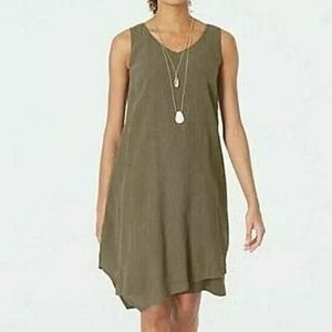 NEW Pure Jill Olive Green Textured Caper Dress Size Large Tall
